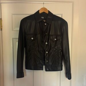 Zara Black Lightweight Leather Jacket